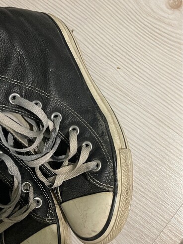 38 Beden siyah deri converse chuck taylor