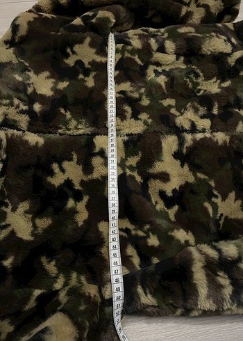 Kahverengi Kamuflaj Desenli Kapüşonlu Kadın Ceket - Görsel 7