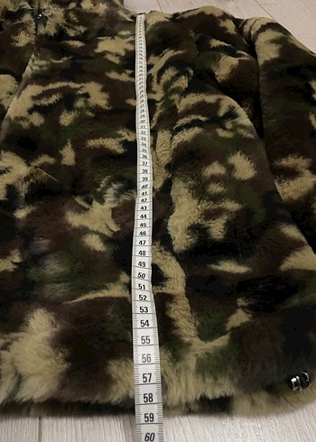 Kahverengi Kamuflaj Desenli Kapüşonlu Kadın Ceket - Görsel 5