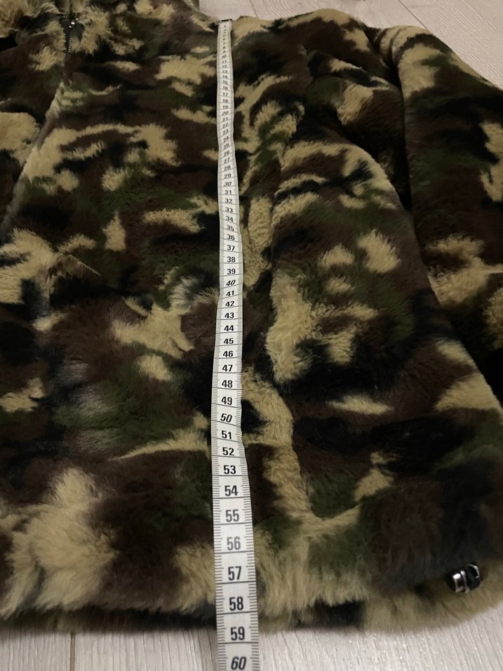 Kahverengi Kamuflaj Desenli Kapüşonlu Kadın Ceket - Görsel 5