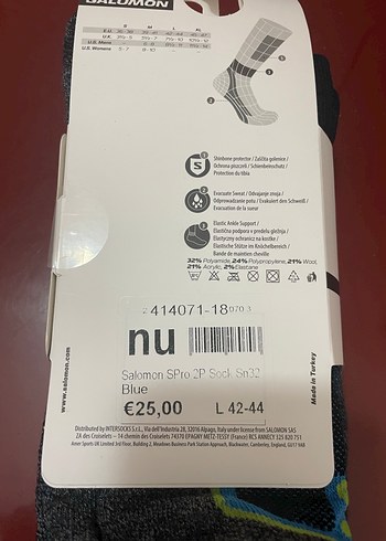 Orjinal Salomon Erkek Mavi Desenli Çorap 2'li - Görsel 4