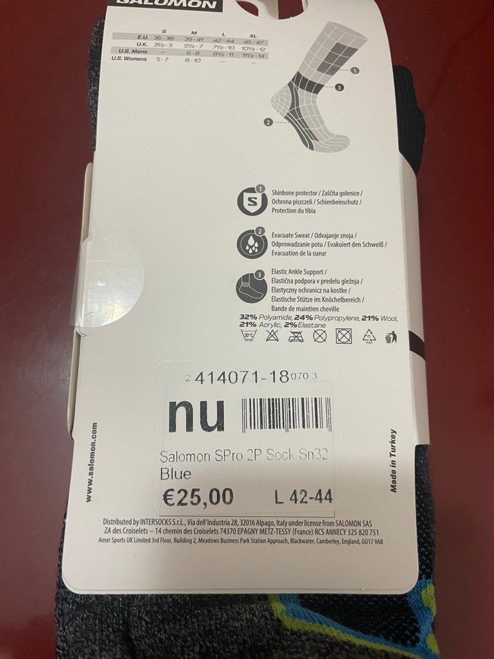 Orjinal Salomon Erkek Mavi Desenli Çorap 2'li - Görsel 4