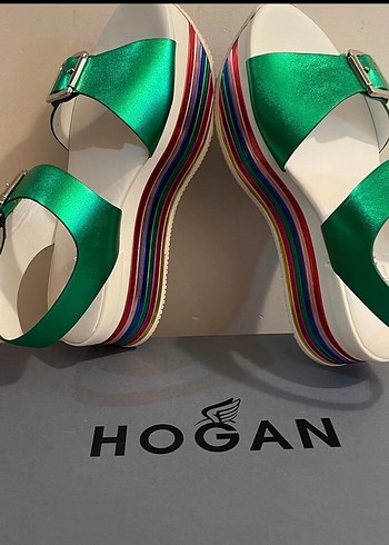 Parlak Renkli Platform Topuklu Kadın Sandalet - Görsel 7