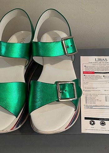 Parlak Renkli Platform Topuklu Kadın Sandalet - Görsel 4