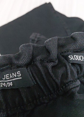 Kadın Siyah beli lastikli jean - Görsel 3