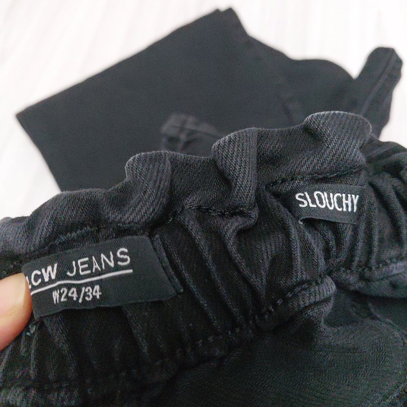 Kadın Siyah beli lastikli jean - Görsel 3