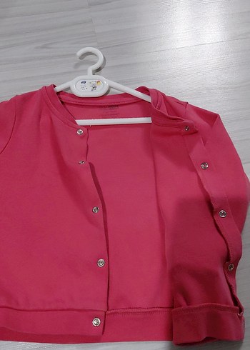Kız Çocuk Pembe Düğmeli Hırka - Görsel 2
