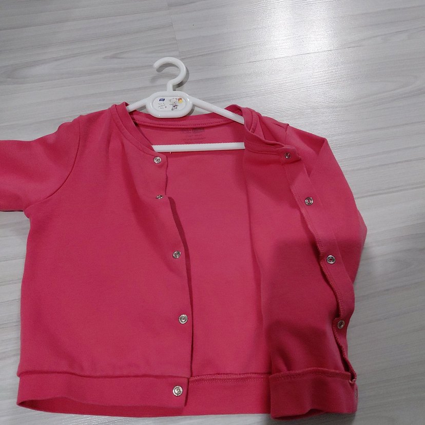 Kız Çocuk Pembe Düğmeli Hırka - Görsel 2