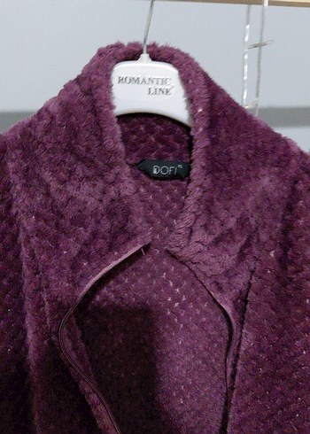 Kadın Mor Triko Rahat Kesim Ceket - Görsel 2