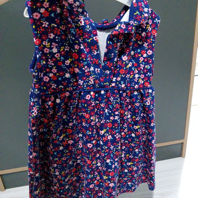 Çiçek Desenli Kolsuz Kız Elbisesi - Görsel 2