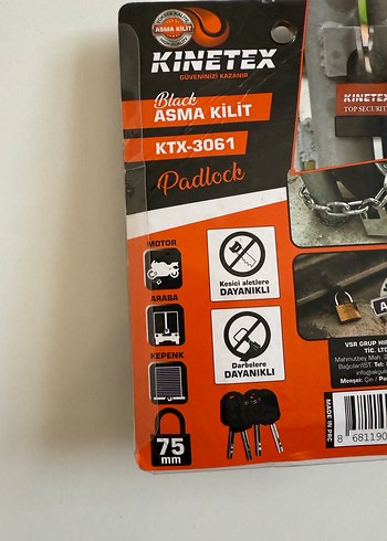 Kalın sıfır Asma kilit 4 anahtarlı - Görsel 4