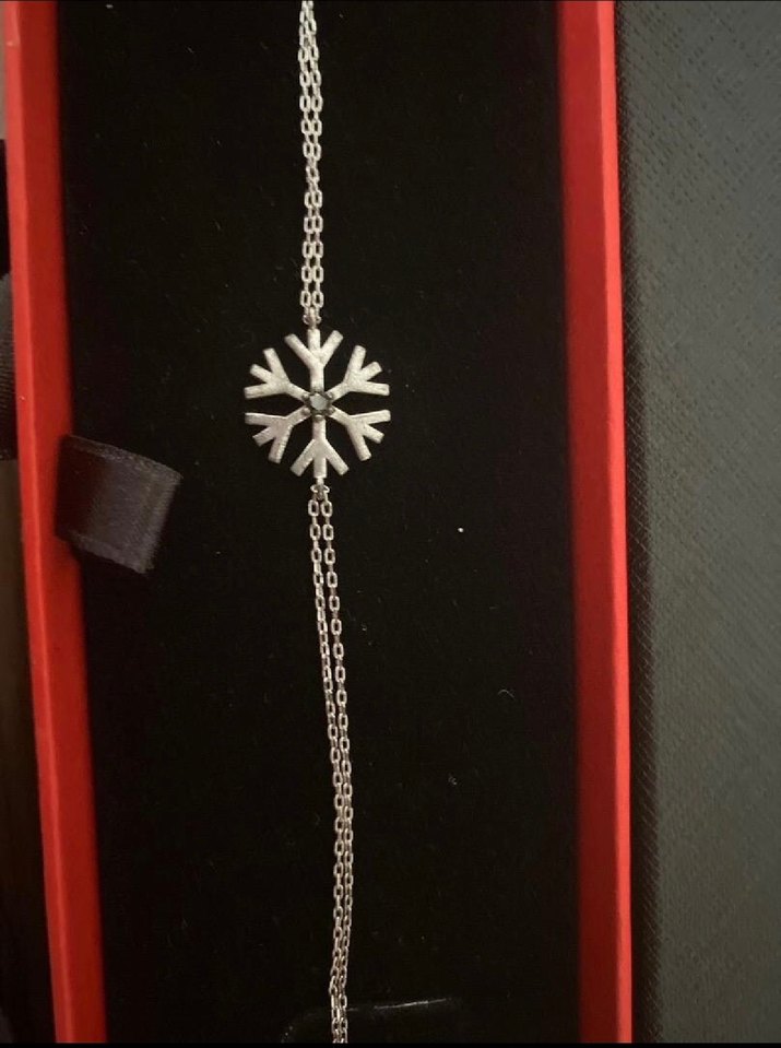 Zen pırlanta 0,06 Karat Siyah Pırlantalı kar taneli bileklik - Görsel 4