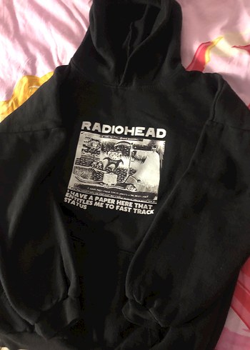 Diğer Siyah Baskılı Kapüşonlu Sweatshirt