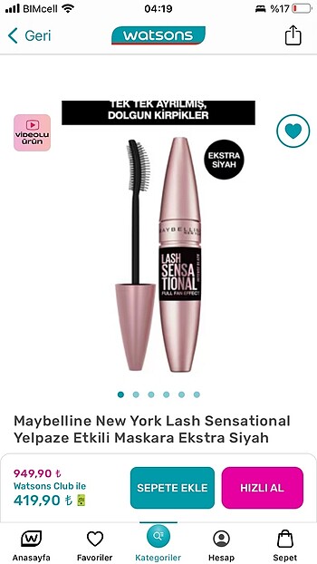 Maybelline Newyork lash sensational maskara