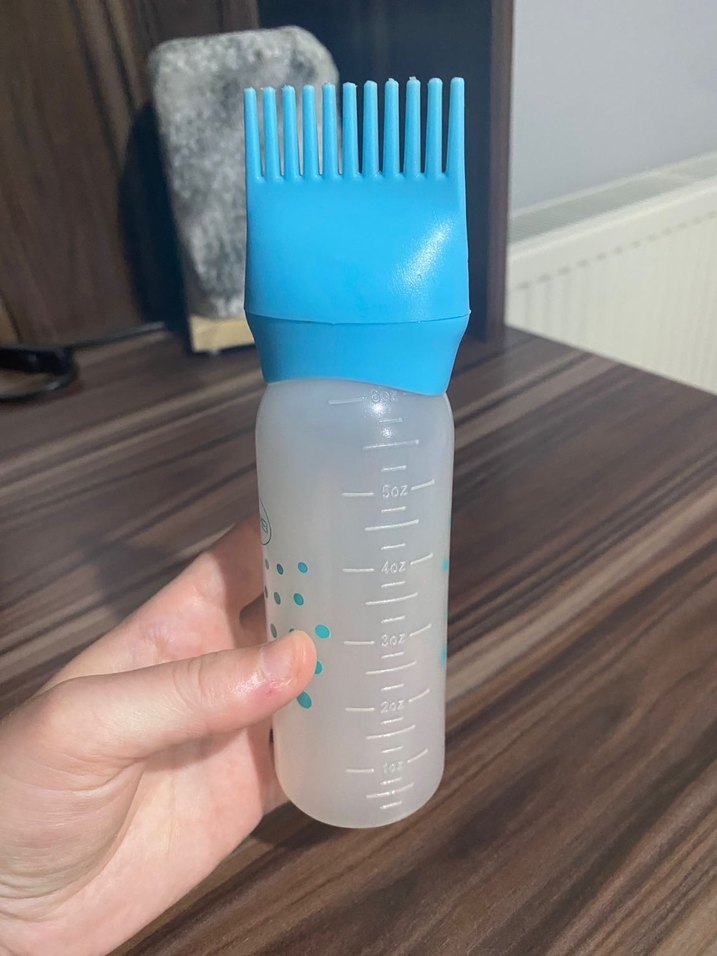 Uçları delikli mavi başlıklı saç yağı-boyası şişesi - Görsel 2