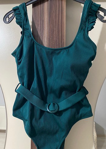 Kemer Detaylı Turkuaz Kadın Mayo - Görsel 2