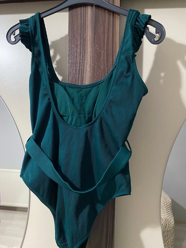 Kemer Detaylı Turkuaz Kadın Mayo - Görsel 3