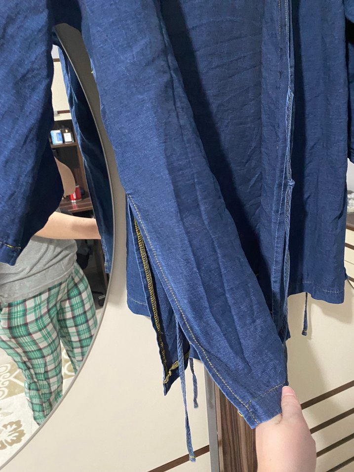 Lacivert Oversıze Mayo Üstü Pareo - Görsel 3