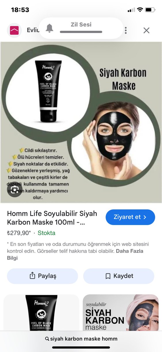 Homm Life Siyah Karbon Maske 100 ml - Görsel 2