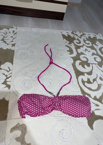Pembe Puantiyeli Strappy Bikini Üstü 75-80 beden uyumlu - Görsel 2