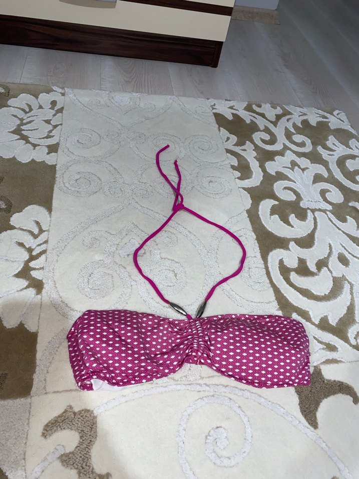 Pembe Puantiyeli Strappy Bikini Üstü 75-80 beden uyumlu - Görsel 2