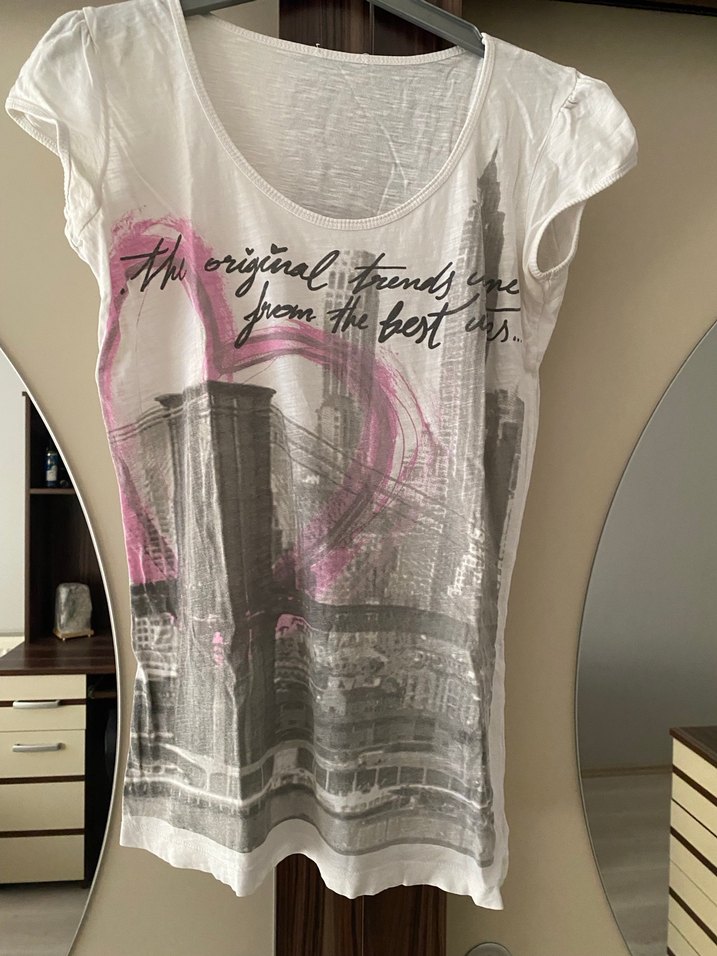 Beyaz Baskılı Kısa Kollu Tşirt - Görsel 2