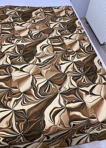 Kahverengi Batik Desenli Kumaş - Görsel 4