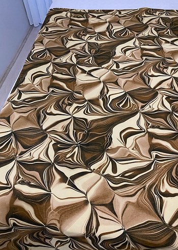 Kahverengi Batik Desenli Kumaş - Görsel 3