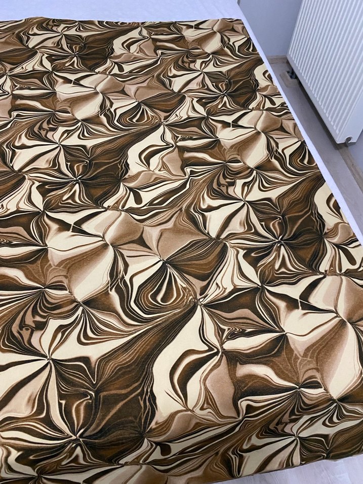 Kahverengi Batik Desenli Kumaş - Görsel 4