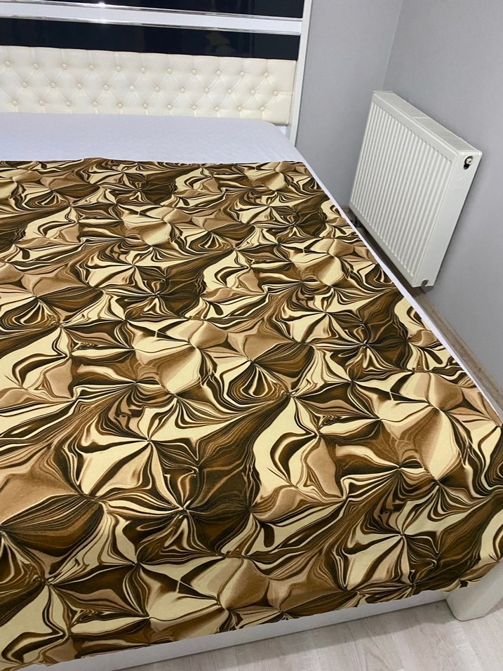 Kahverengi Batik Desenli Kumaş - Görsel 2