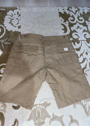 Bej Erkek Mini Pamuklu Rahat Kesim Şort (Bir beden büyük gibi) - Görsel 5