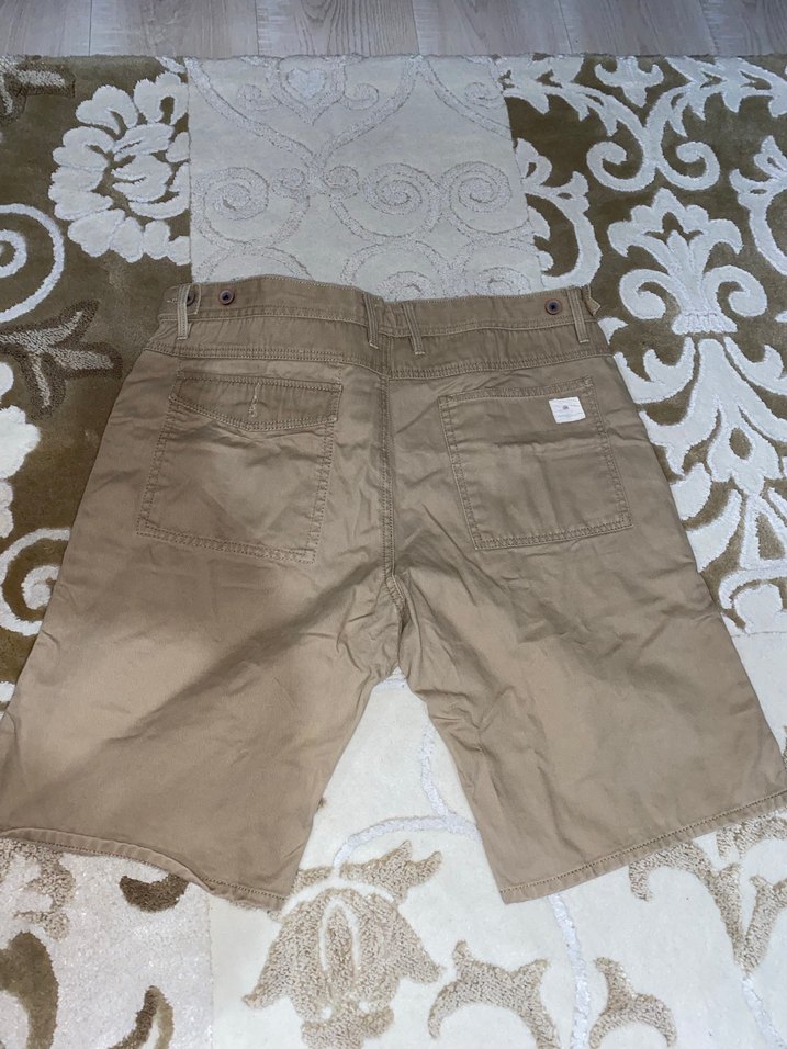 Bej Erkek Mini Pamuklu Rahat Kesim Şort (Bir beden büyük gibi) - Görsel 5