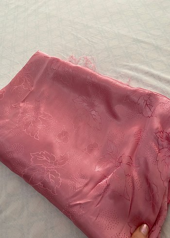 Parlak Pembe Yaprak Desenli Kumaş - Görsel 6