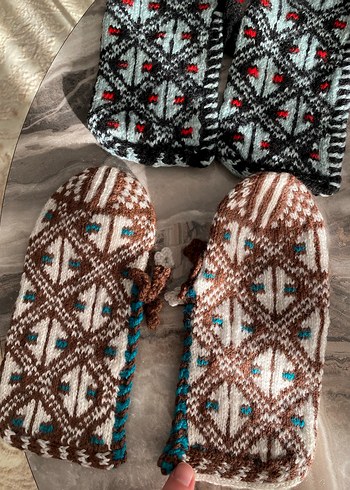 Çok Renkli Örgü Kadın Patik - Görsel 3