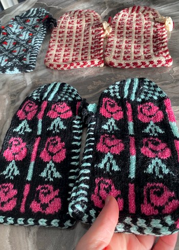 Çok Renkli Örgü Kadın Patik - Görsel 6