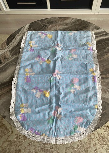 Pastel Mavi Bebek Uyku Seti Dantelli - Görsel 4