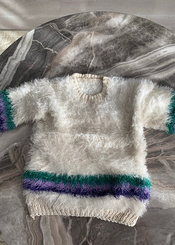 Gri Bağlama Desenli Kürklü Bebek Kız Tulumu - Görsel 4