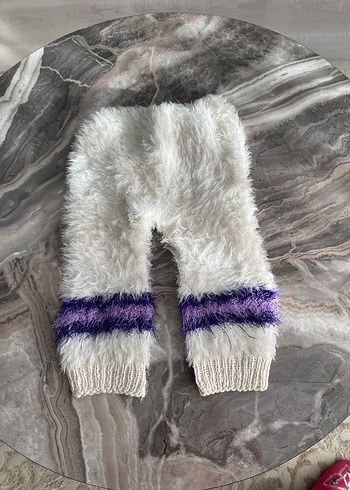 Gri Bağlama Desenli Kürklü Bebek Kız Tulumu - Görsel 7