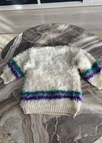 Gri Bağlama Desenli Kürklü Bebek Kız Tulumu - Görsel 5