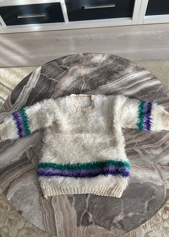 Gri Bağlama Desenli Kürklü Bebek Kız Tulumu - Görsel 3