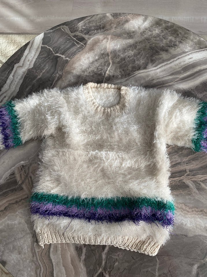 Gri Bağlama Desenli Kürklü Bebek Kız Tulumu - Görsel 4