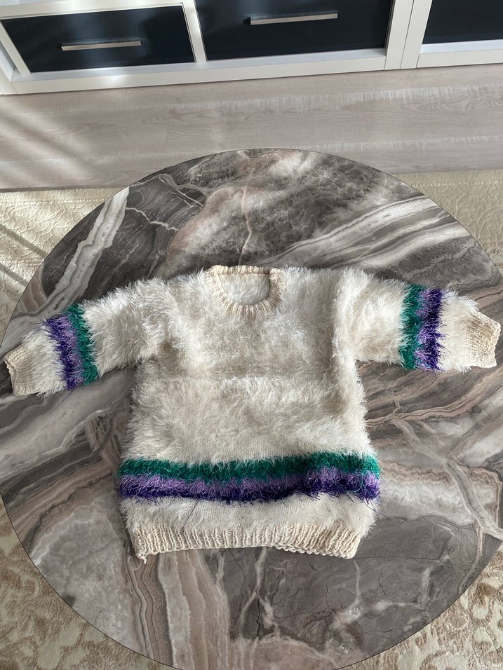 Gri Bağlama Desenli Kürklü Bebek Kız Tulumu - Görsel 3