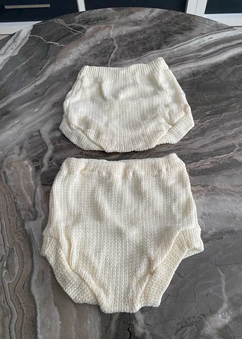 Beyaz Mini Örgü Çocuk İç Çamaşırı 2 Adet - Görsel 3