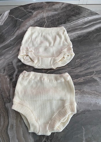 Beyaz Mini Örgü Çocuk İç Çamaşırı 2 Adet - Görsel 2
