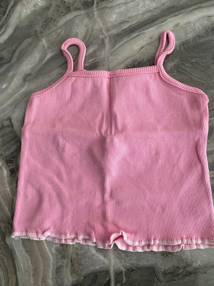 Nakışlı Pembe Kız Çocuk Triko Atlet - Görsel 3