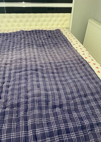 Koyu Mor Kareli Döşek - Görsel 7