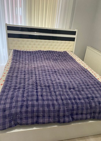 Koyu Mor Kareli Döşek - Görsel 3