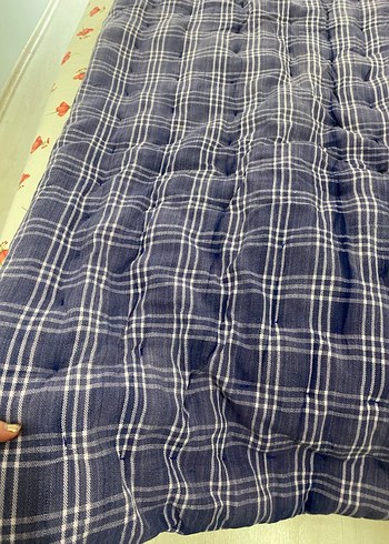 Koyu Mor Kareli Döşek - Görsel 4