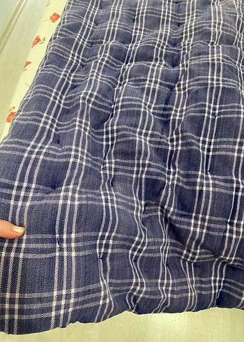 Koyu Mor Kareli Döşek - Görsel 5