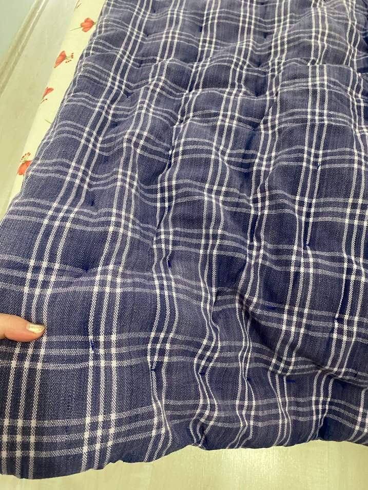 Koyu Mor Kareli Döşek - Görsel 5